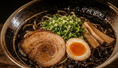 Black garlic oil on ramen